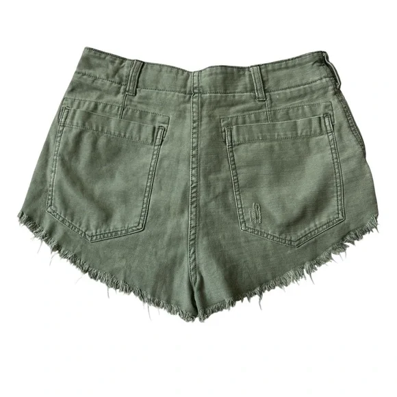 Free People Distressed Boho Revival Cargo Shorts Women’s Size 6 100% Cotton - Picture 3 of 5